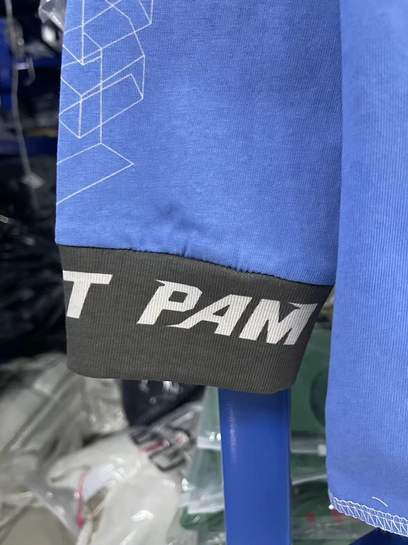 الرجعية الأزرق سانت الشرير نمط تي شيرت الخريف القطن غسلها أزياء فضفاضة طويلة الأكمام #6