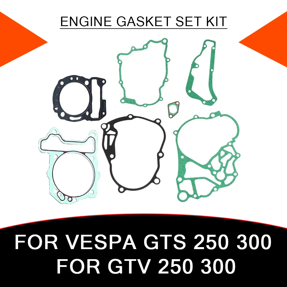 

For VESPA GTS300 GTS 300 IE SUPER GTV 250 GTV300 Accessories Gearbox Stator Crankcase Oil Tank Pan Tensioner Engine Gasket Kit