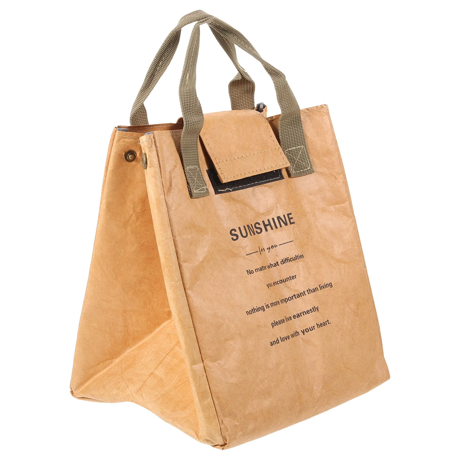 

Kraft Paper Lunch Bag Insulated Bento Storage Bag Portable Outdoor Picnic Food Container Easy Clean Lunch Food Box Pouch