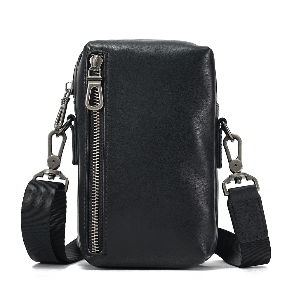 Koeienhuid Forens Crossbody Enkele Schoudertas Multifunctionele Heuptas Echt Lederen Mode Crossbody Tas Heren Tas