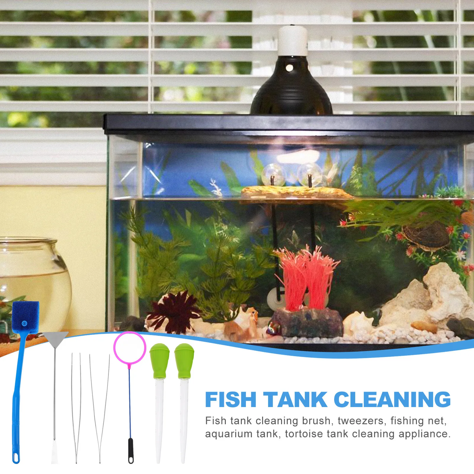 7Pcs Aquarium Fish Tank Tool K - Planted Aquarium Cleaning Kit ulasan dan harga