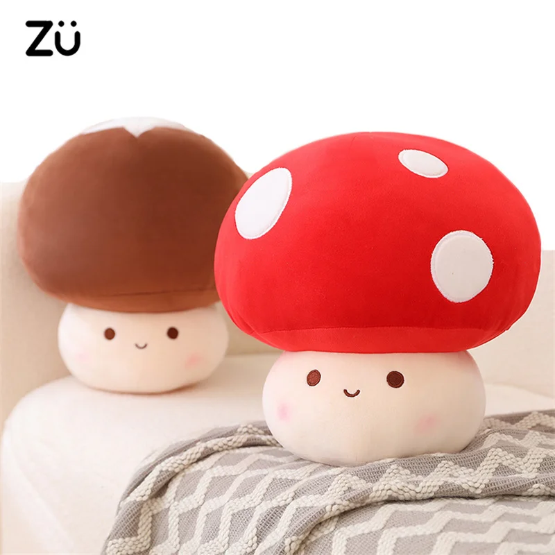 

ZU Cute Vegetables Kawaii Red Mushrooms Shii-take Plush Soft Toy Stuffed Dolls Nursery Decor Gift For Girl Boy Birthday