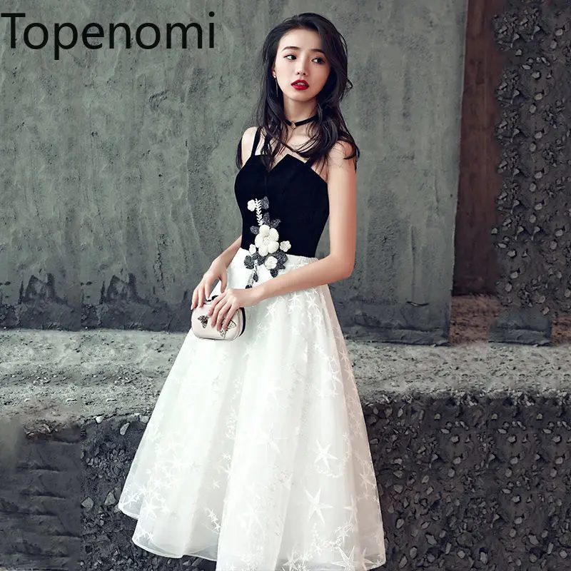 

Topenomi Vintage Strap Evening Dress Women 2024 New High End Patchwork Appliques Waist A-line Quinceanera Formal Gown Elegant