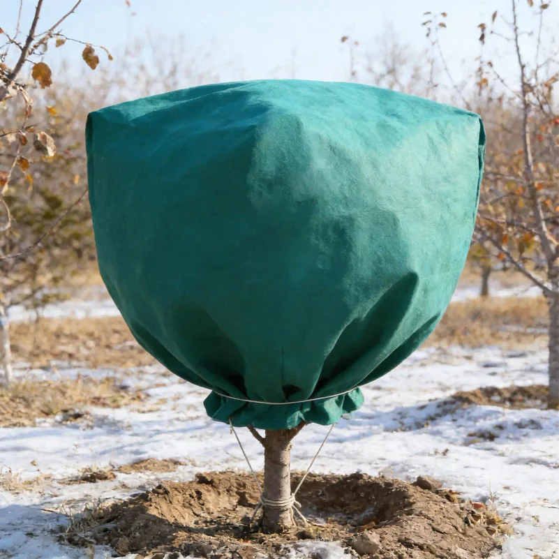 1Pcs Winter Tree Frost Protection Cover Breathable Non-woven Plant Freeze Shield With Drawstring Large Size Cold Proof Cover for