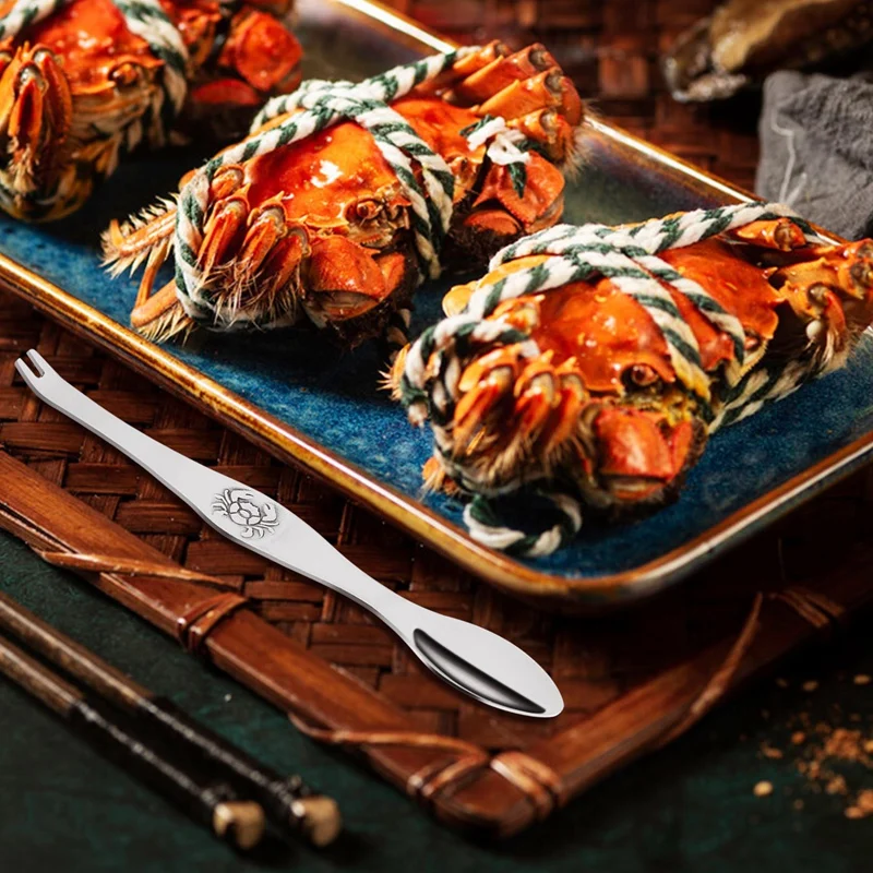 Strumento per frutti di mare granchio cracker Picks cucchiai in acciaio inox buccia di granchio strumento per gamberetti pinza a morsetto per aragosta Clip Pick - 5 pezzi
