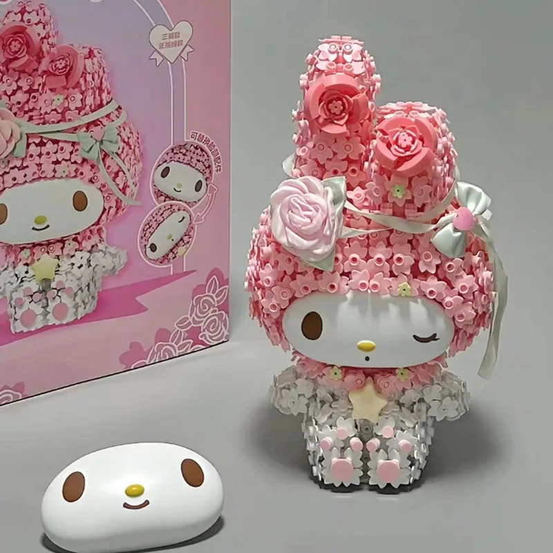 

in stock my melody Kuromi Flower Cluster Assembly Home Decor Toy Girl Birthday Gift Non finished products Hands on toys