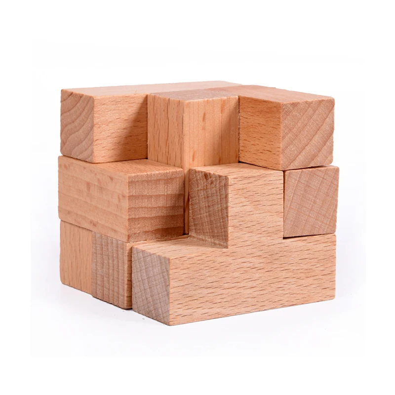 Soma Cube Puzzle dans une boîte en bois casse-tête difficile pour adultes et enfants Luban Lock jouets jeux IQ Rompecabezas De Ingenio