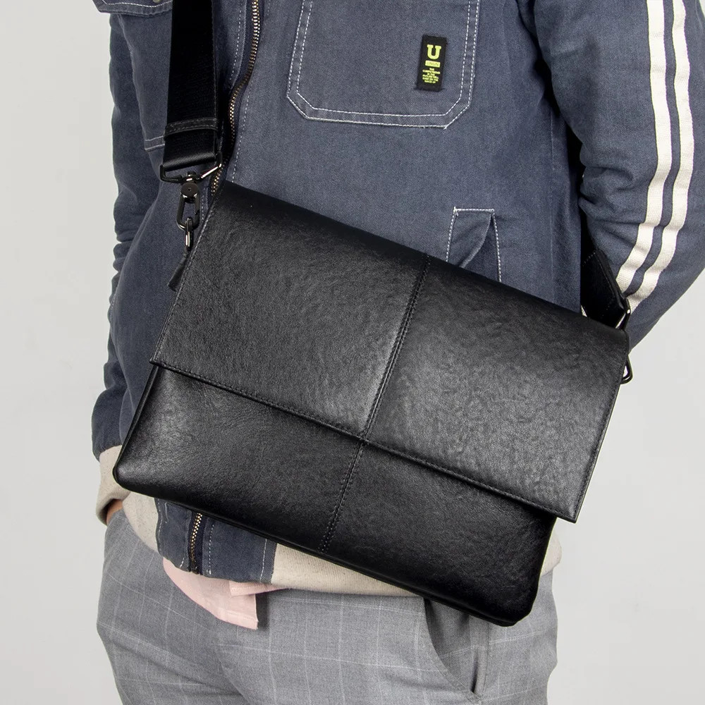 Trendy Men's Crossbody Sling Bag - Vegetable-Tanned Full-Grain Cowhide, Soft Unisex Chest Bag with Quick Access Pocket