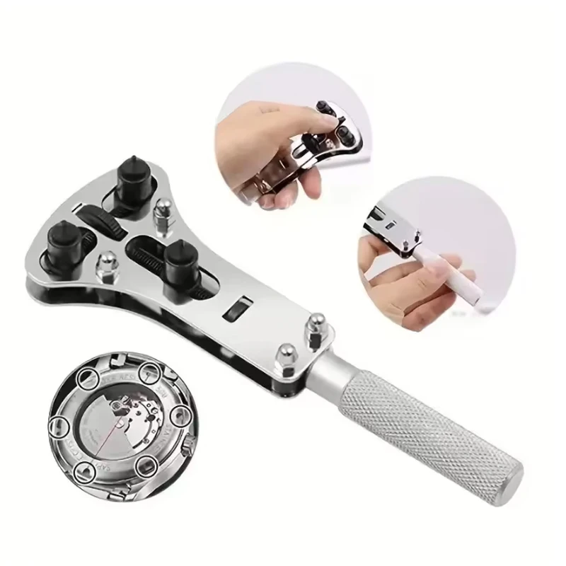 adjustable 3-claw Remove wrench, adjustable 3-claw watch case driver screw rear cover Rear cover battery replacement repair kit