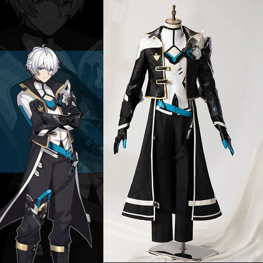 Game Honkai Impact 3 Kevin Kaslana Cosplay Costumes Wig Shoes Men Coat Trench Pants Uniform Halloween Party Carnival Outfits