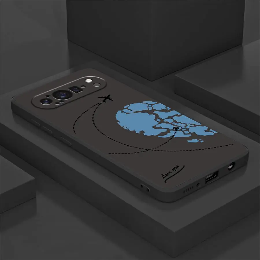 حافظة هاتف لهاتف جوجل بيكسل 10 9 برو XL 7a 8a 6 7 8 Pro 6a 9a غطاء ناعم للزوجين نمط الأرض