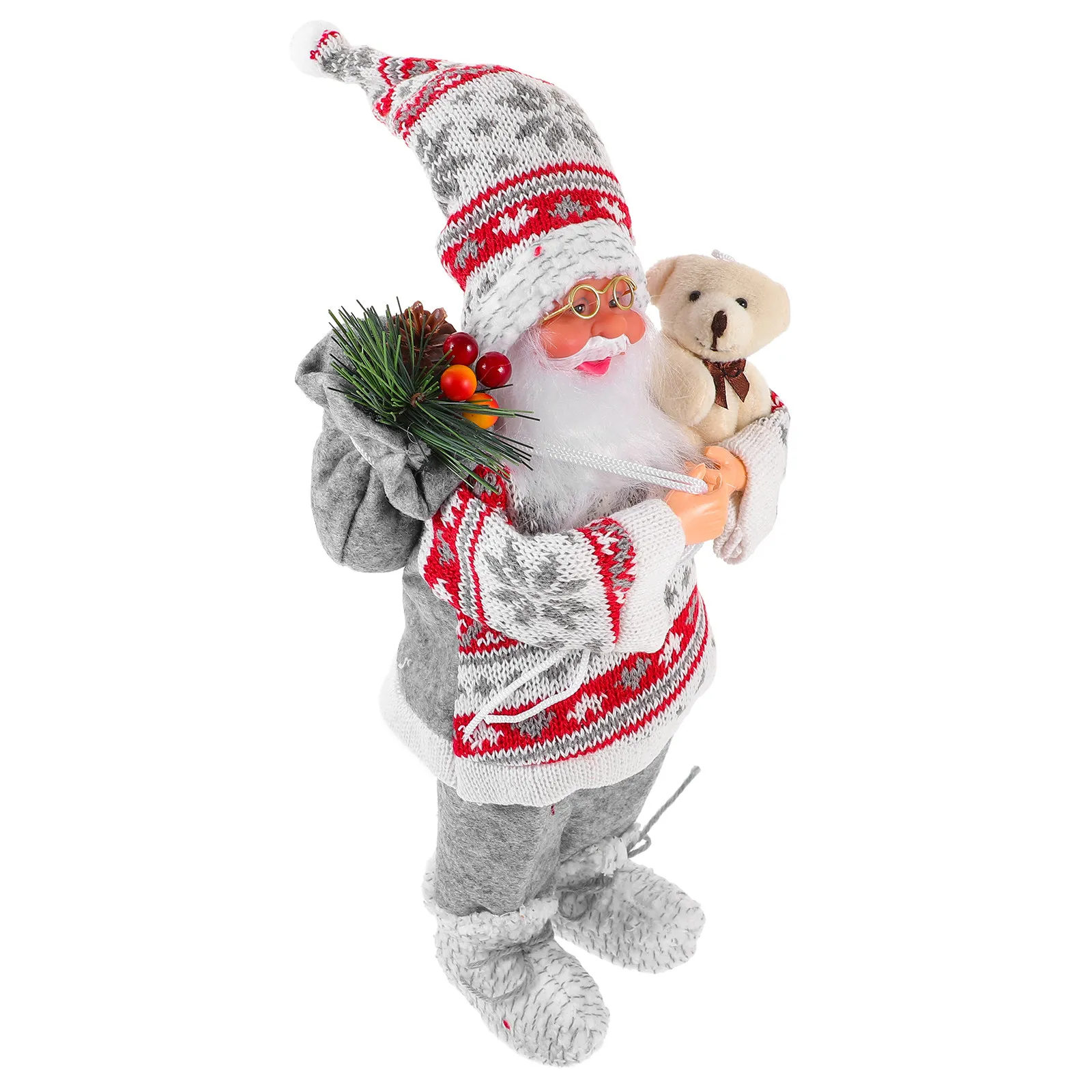 

Santa Claus Statue Christmas Decoration Festive Standing Holiday Ornament for Home Party Store Display Xmas Tabletop Desktop