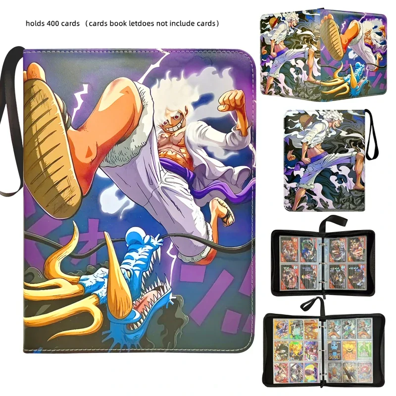 ONE PIECE anime Luffy Zoro Card Album Book High-capacity 400- 900 Pieces Binder Storage Zipper Book A toy Birthday gifts