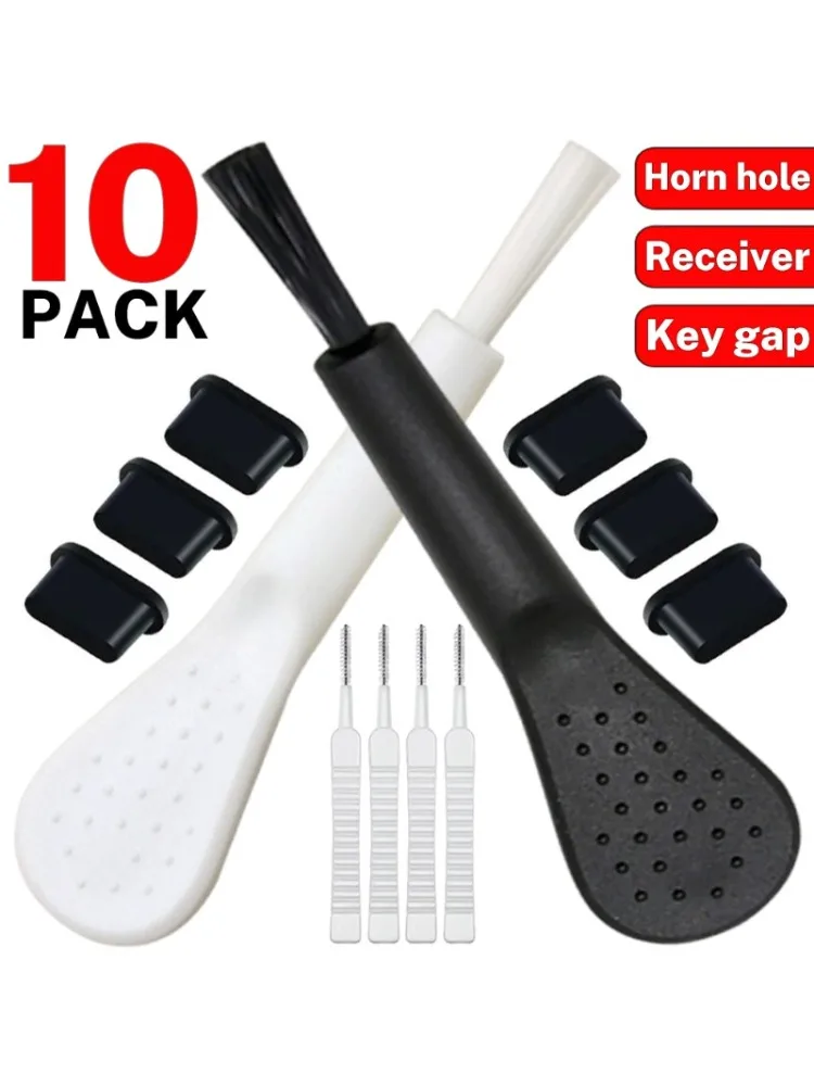Bouchon anti-poussière avec Port de chargement, avec brosse de nettoyage, pour iPhone 16 15 14 13 Pro Max Plus Samsung Xiaomi iOS Type C, ensemble de nettoyage, 1 à 10 pièces