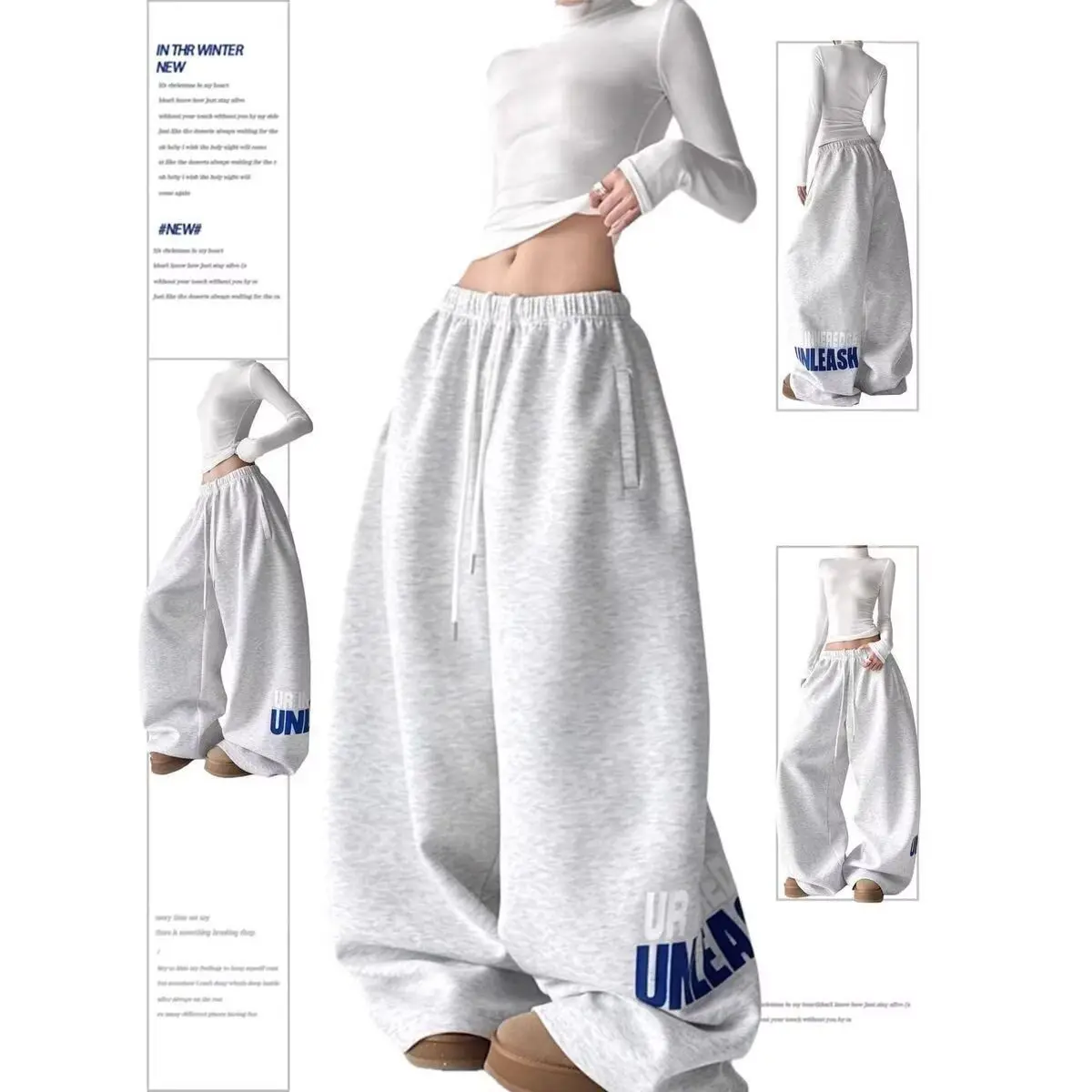 Casual Loose Sports Pants Drawstring Two-Way Wear Jazz Dance Hip Hop Street Dance Women's Wide Leg Pants Summer  Style