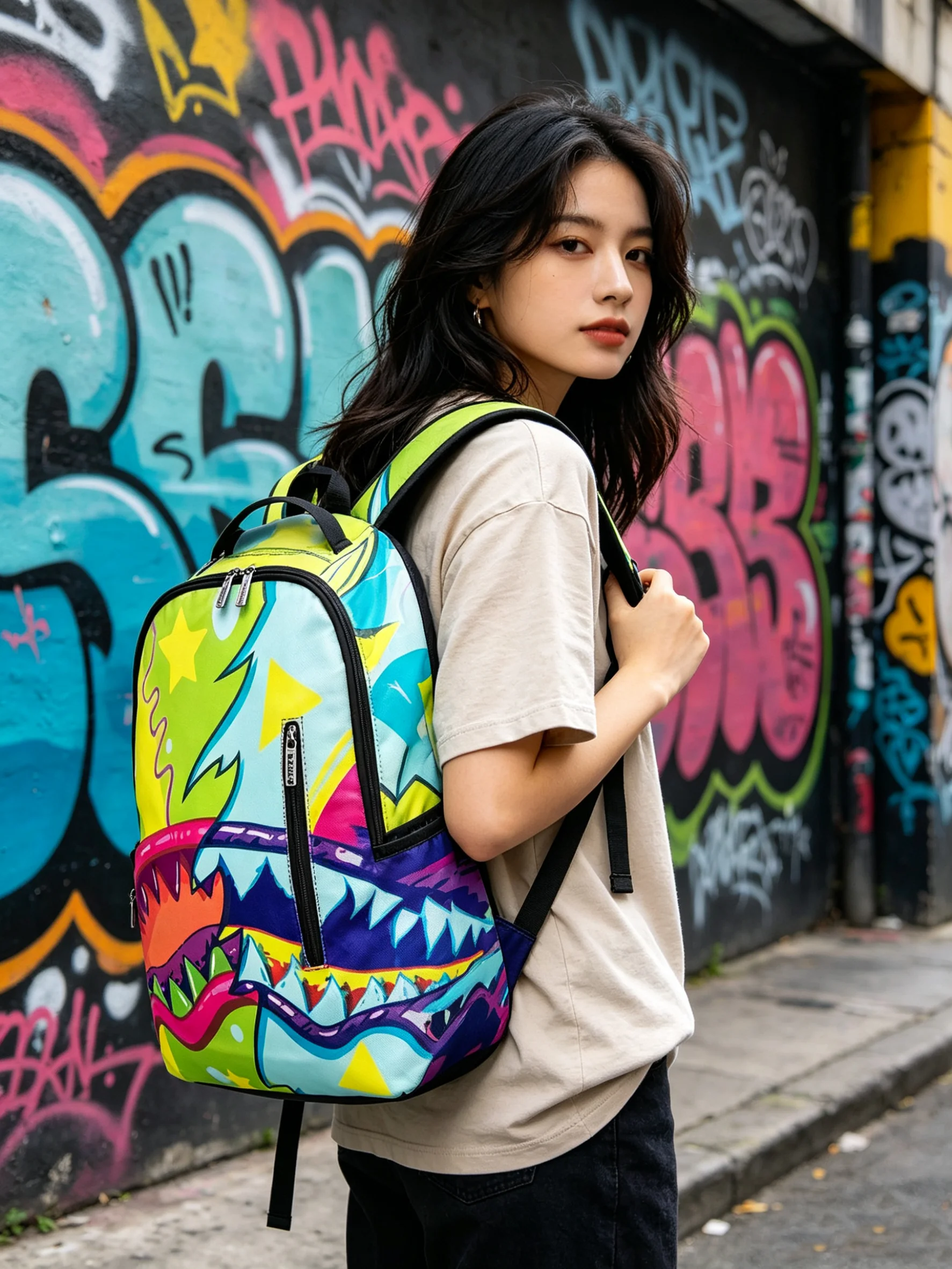 New Trendy Street-Style Design Backpack for Men and Women, Fashionable Large-Capacity Travel Backpack, with Tablet Compartment, Suitable for Outdoor Activities, Street Wear, and Campus Use, Perfect Gift, Essential Travel Bag for Autumn/Winter Holidays, Laptop Backpack for Men, Student Bag, Holiday Gift, Valentine's Day Gift view 6