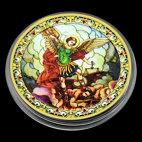 Saint Michael vergoldete Münze Engel Metall medaille Handwerk Home Dekoration Gedenkmünze Sammlung Geschenk-selten