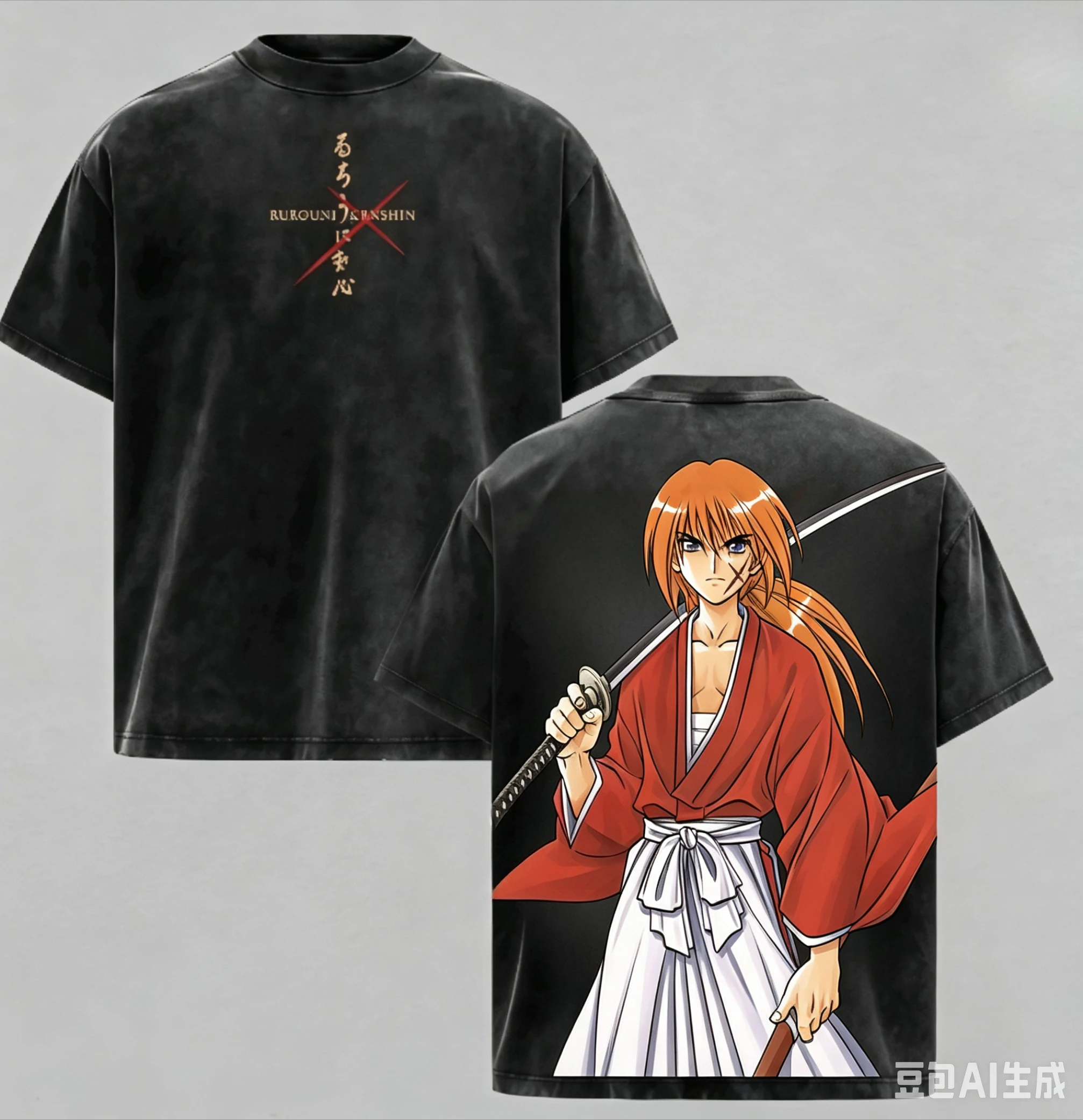 Rurouni Kenshin Washed T-shirt - Vintage Fashion Model review and price