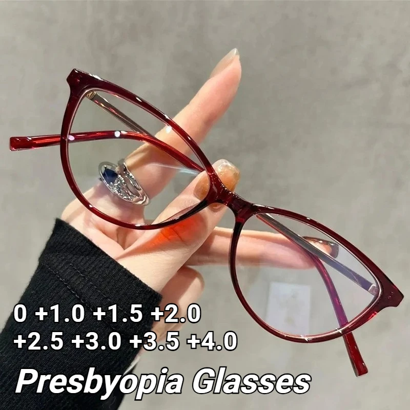 

Stylish Cat-Eye Anti-Blue Light Reading Glasses New High-Definition Ultra-Light Presbyopia Eyewear Unisex Diopters 0 To +4.0