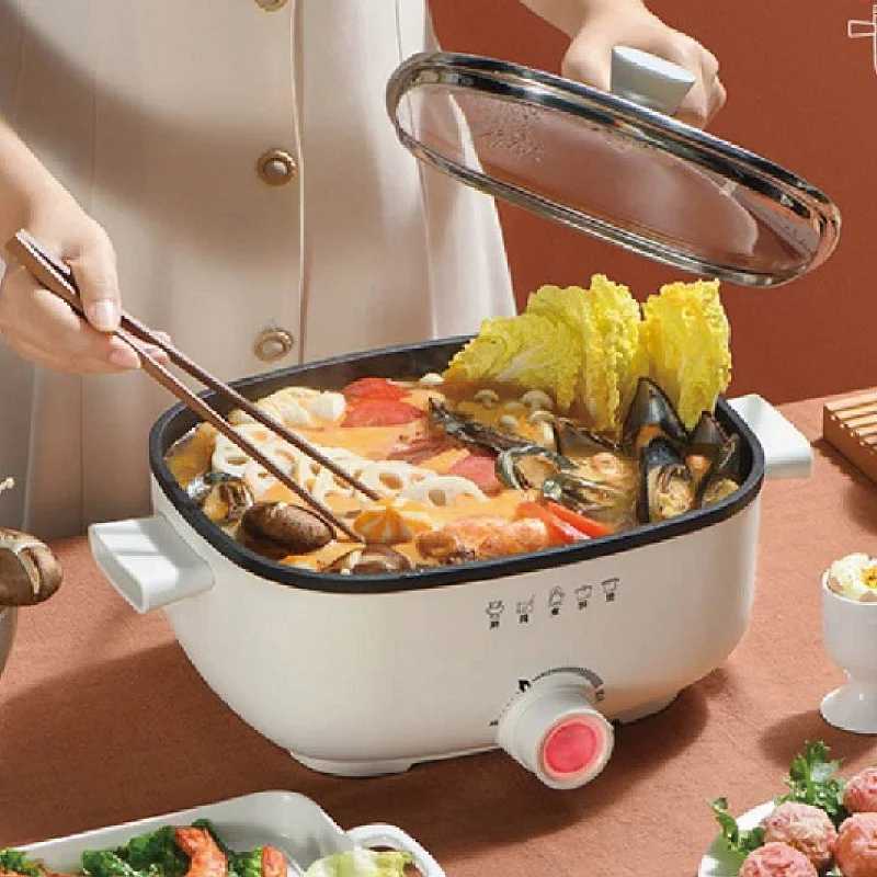 

3.5L Electric Cooker Large Capacity Electric Hot Pot Home Electric Wok Non-stick Frying Pan Multi-function Pot For 1~3 People