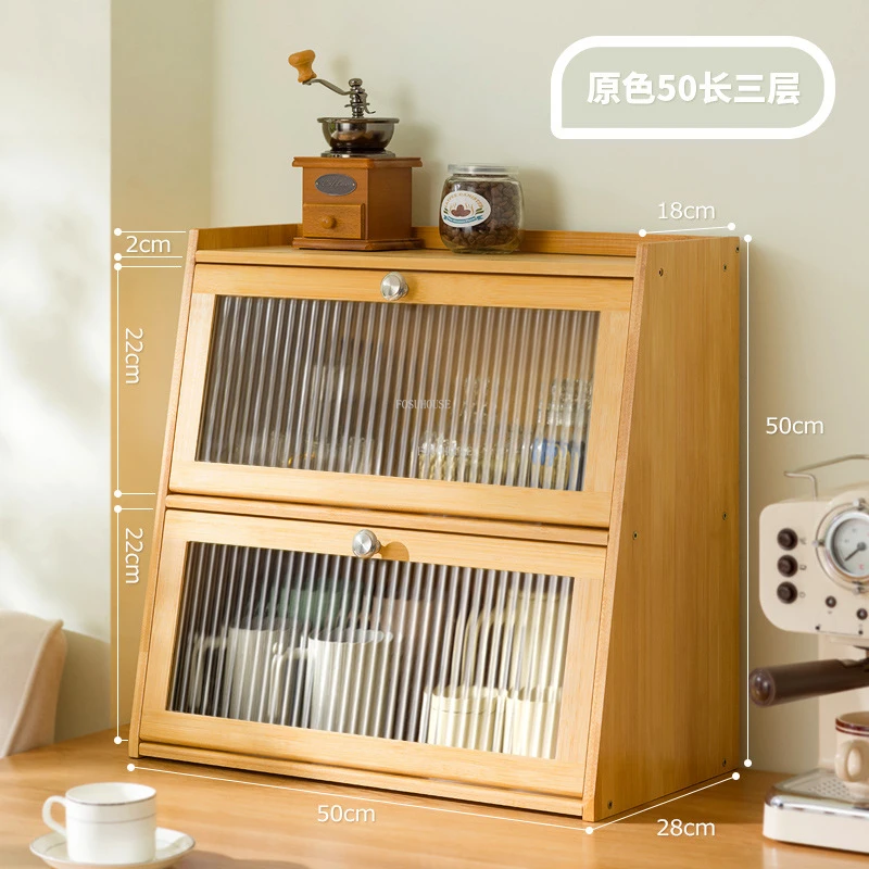 Retro Kitchen Cabinet Desktop Storage Cabinet Japanese Kitchen Furniture Countertop Creative Wine Cabinet Tableware Cup Rack