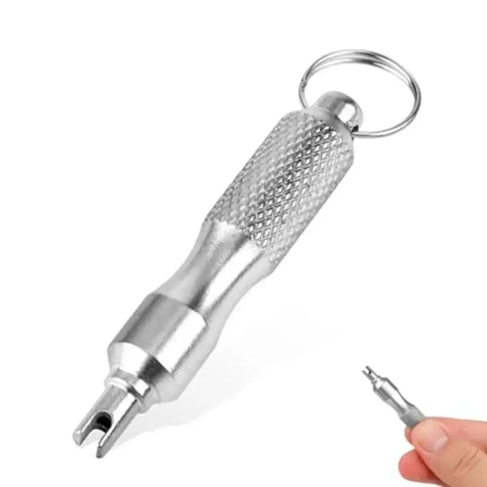 

3 Pcs Motor Valve Core Remover Tool Deflating Installation Stainless Steel Screwdriver Silver Driver Tool Tool Keychain Auto