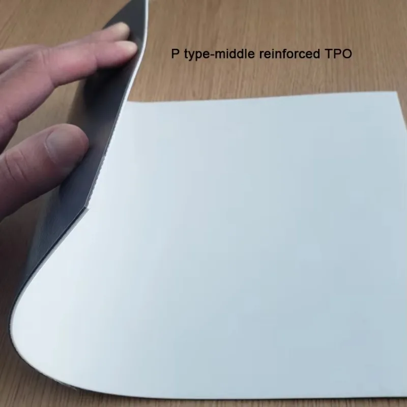 Reinforced 60mil Roof Waterproofing TPO Membranes 1.5mm TPO Roofing Membrane for Mechanical Fixed Roof-10x10cm Sample Link