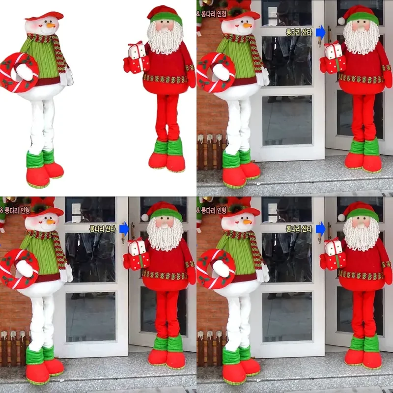 for Langson Fabric Telescopic Santa Claus Christmas Snowman Holiday Gifts Decorations Scene Matching
