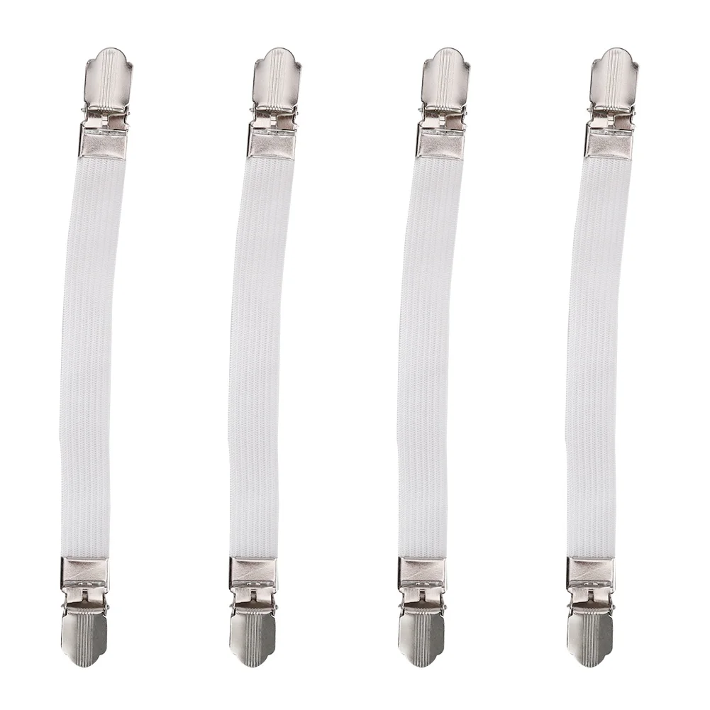 4 Stuks Elastische Kriskras Bed Matraslaken Bandjes Dubbele Hoofd Clips Grijper Houder Bevestigingsmiddelen Jarretel Thuis Organiseren Gadget