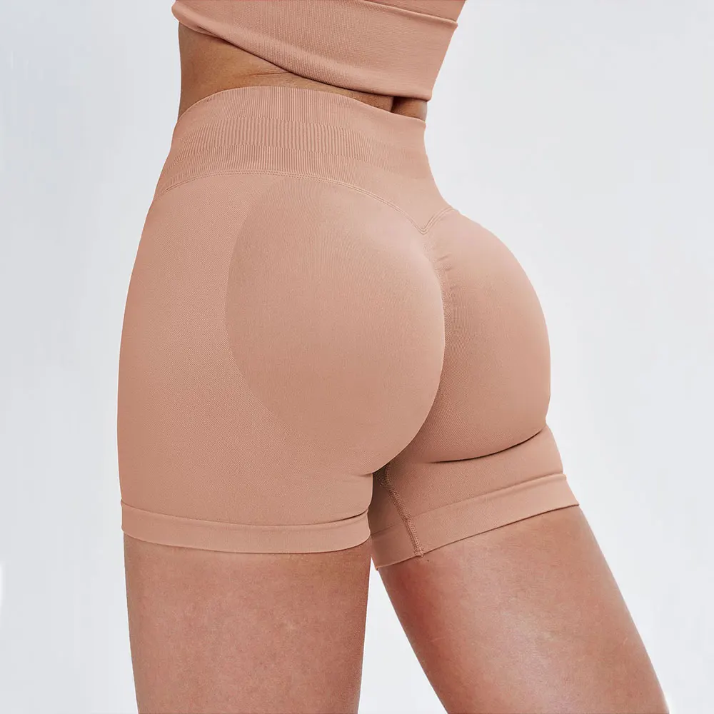 

Женские бесшовные шорты для йоги с высокой талией, моделирующие ягодицы, для фитнеса и тренировок, эластичные леггинсы-шорты