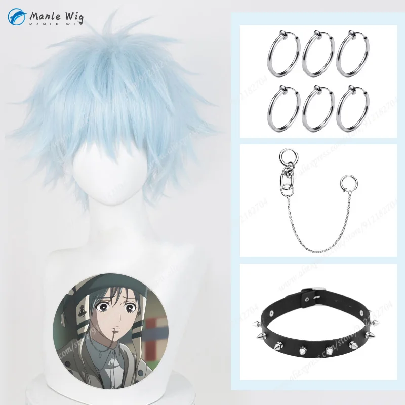 Anime NaNA Shinichi Okazaki Parrucca Cosplay 30 cm Azzurro Parrucche Qualità Resistente Al Calore Capelli Sintetici Shinichi Okazaki Accessorio