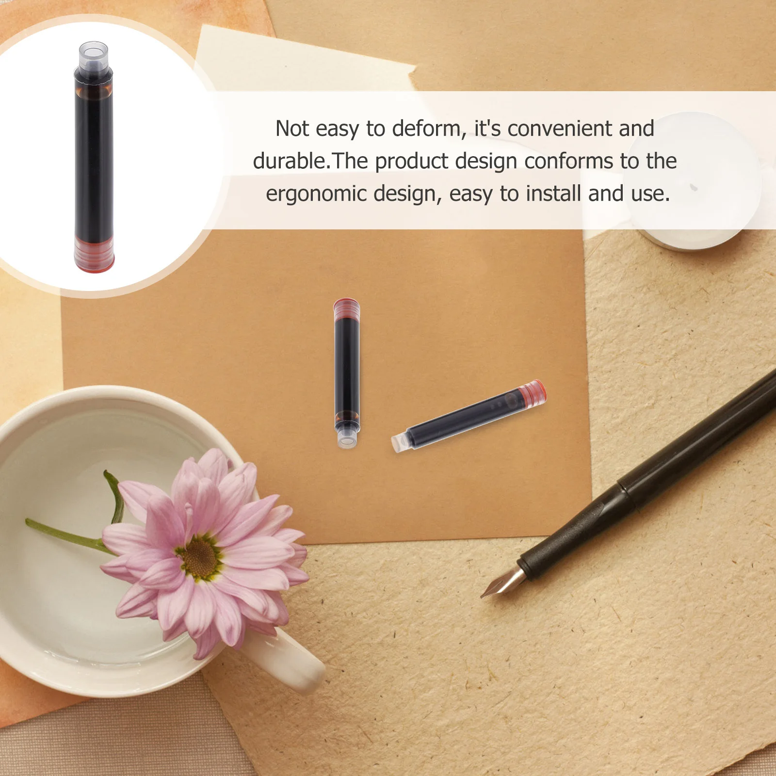 

50 шт. цветные чернила для перьевой ручки, пластиковый конвертер чернил, гладкий струящийся инструмент для заправки для студентов, канцелярские принадлежности