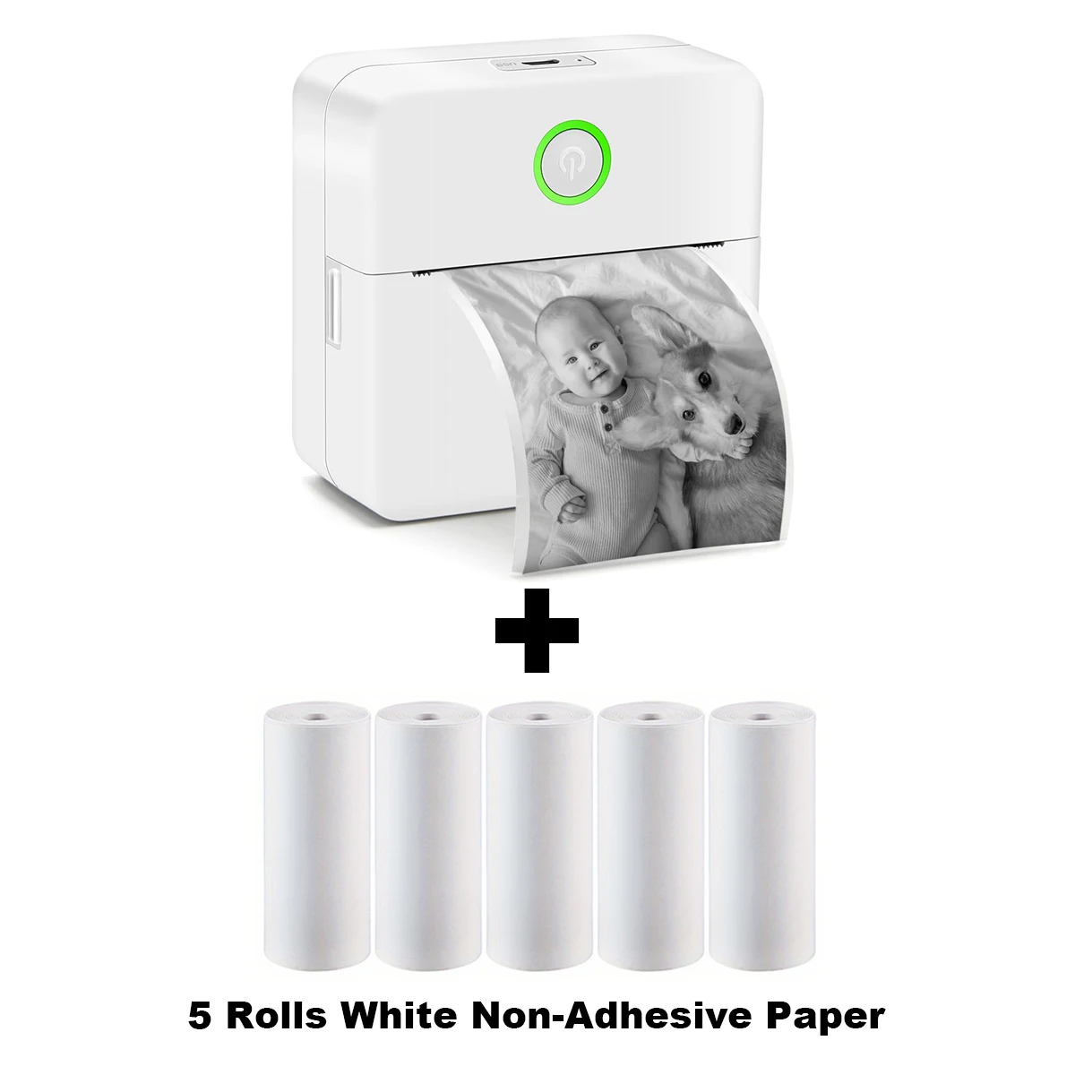 X6 Mini Photo Pocket Printer Portable Ink-free Thermal and 5 Rolls 57mm white Paper Wireless 200dpi Android IOS Printing Machine