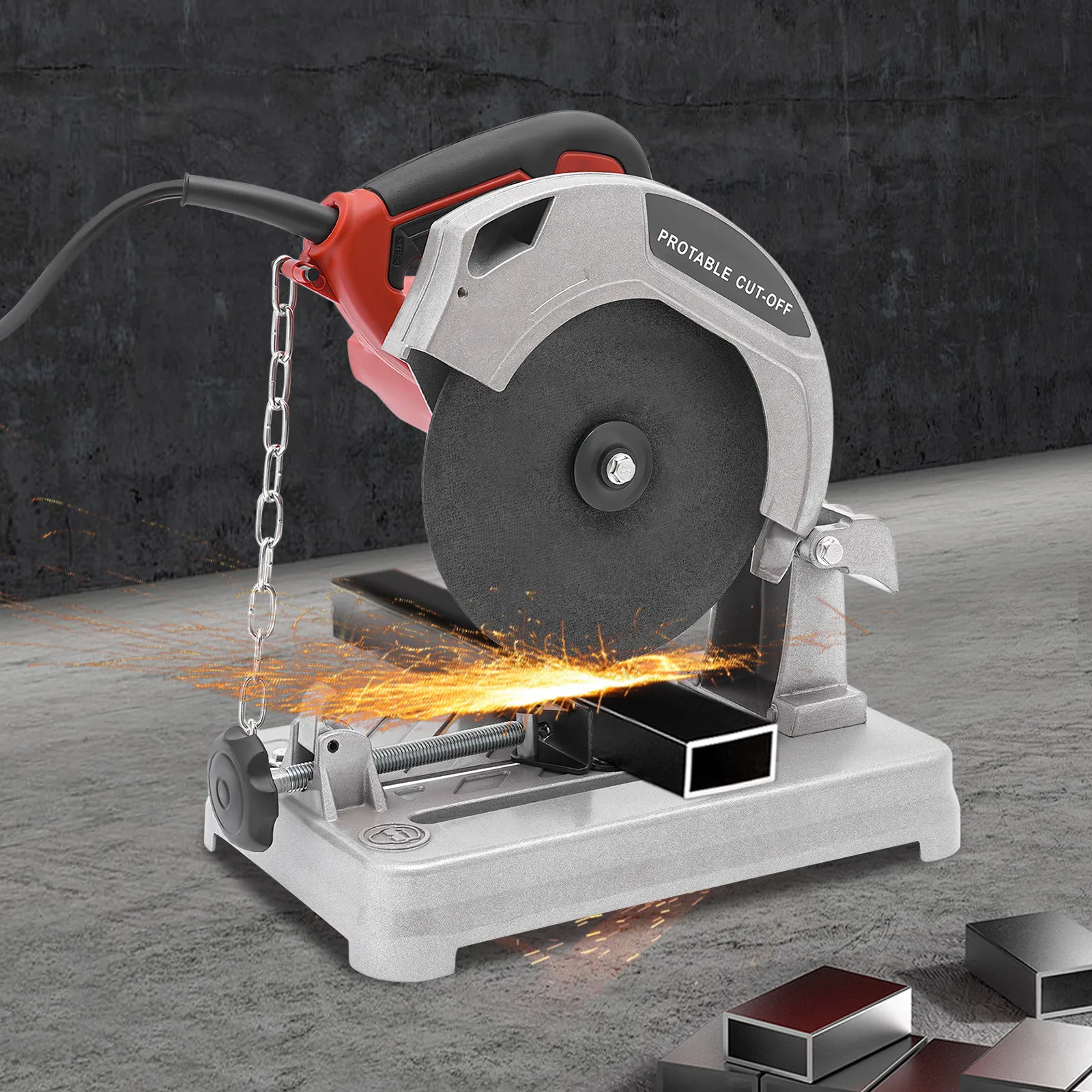 1200 W 5200 U/min 7-Zoll-Profilschneidemaschine mit mehreren Attributen, verstellbar zum Schneiden von Holz, Stahl, Wand, Boden und Metalloberflächen – Detail 13