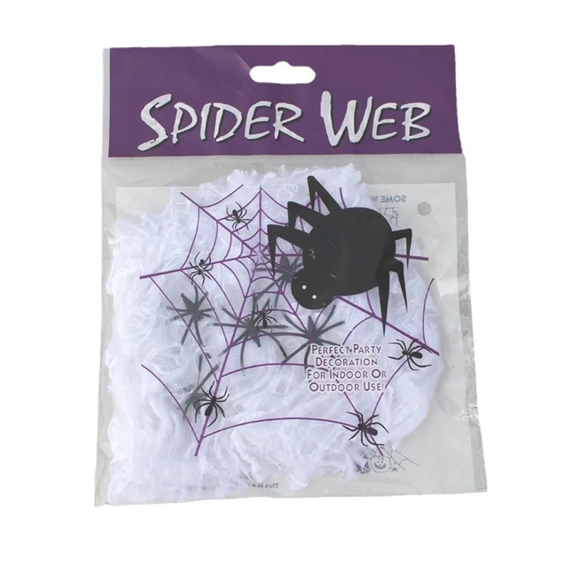A56X 1400 Sqft Halloween Spider Webs Decorations With 100 Extra Fake Spiders, Super Stretchy Cobwebs For Halloween Decor