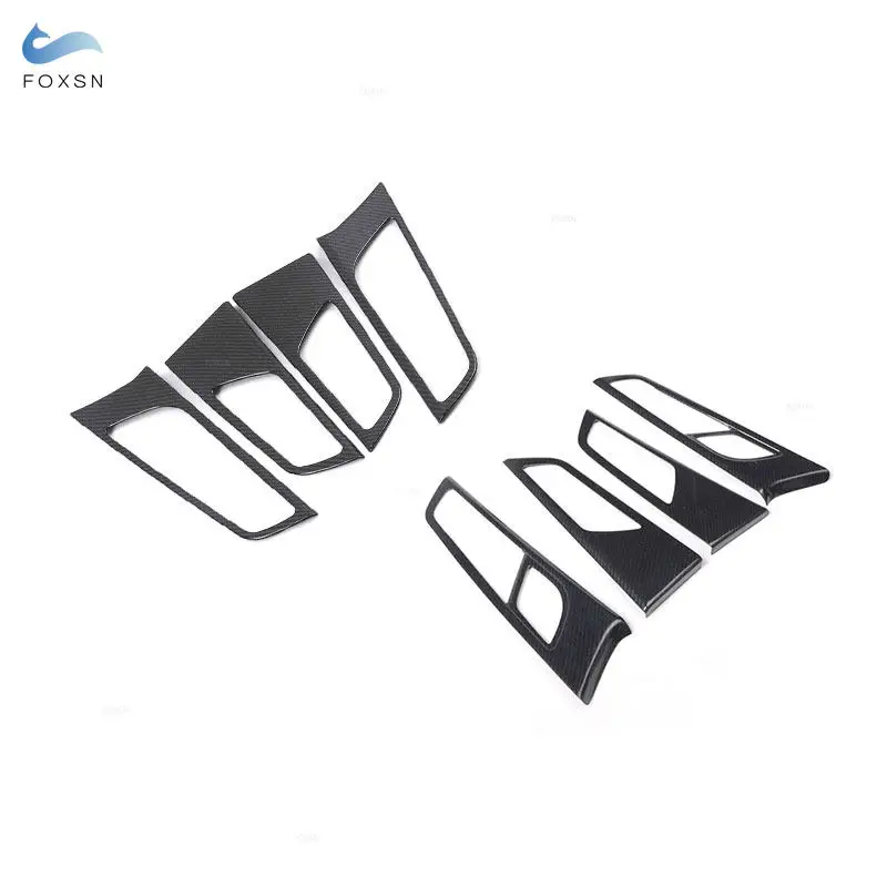 4pcs ABS Carbon Fiber Texture Car Interior Door Bowl Frame Trim For Hyundai Tucson 2015 2016 2017 2018 2019 Modify Accessories