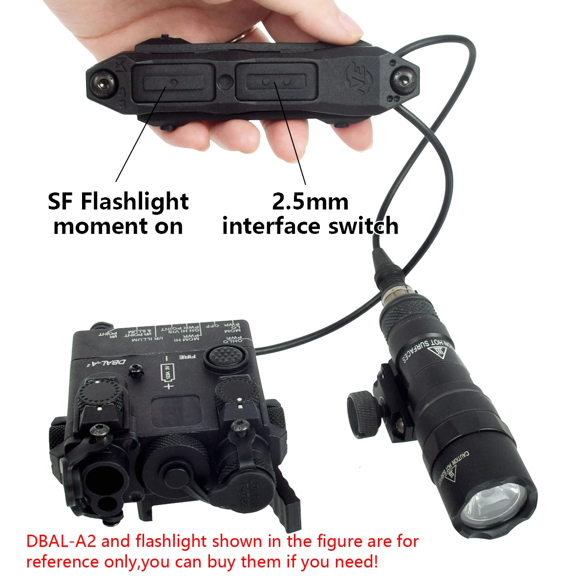 Tactical Augmented Pressure Remote Dual Function Switch For Picatinny DBAL A2 PEQ15 M300 M600 Flashlight Scout Light