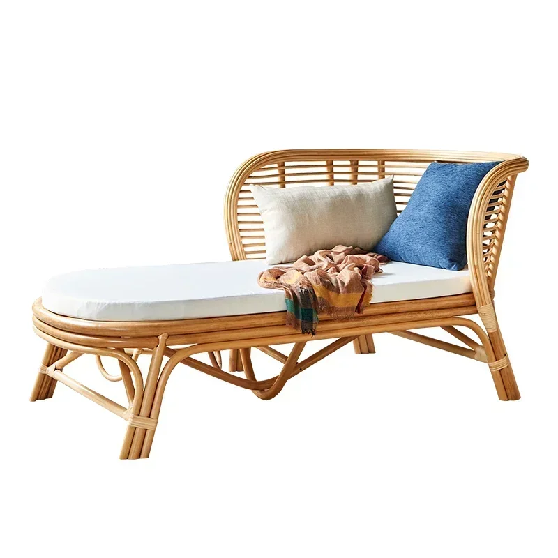 Rattan sofa combination household living room real vine concubine chair modern simple bed and breakfast sofa bed