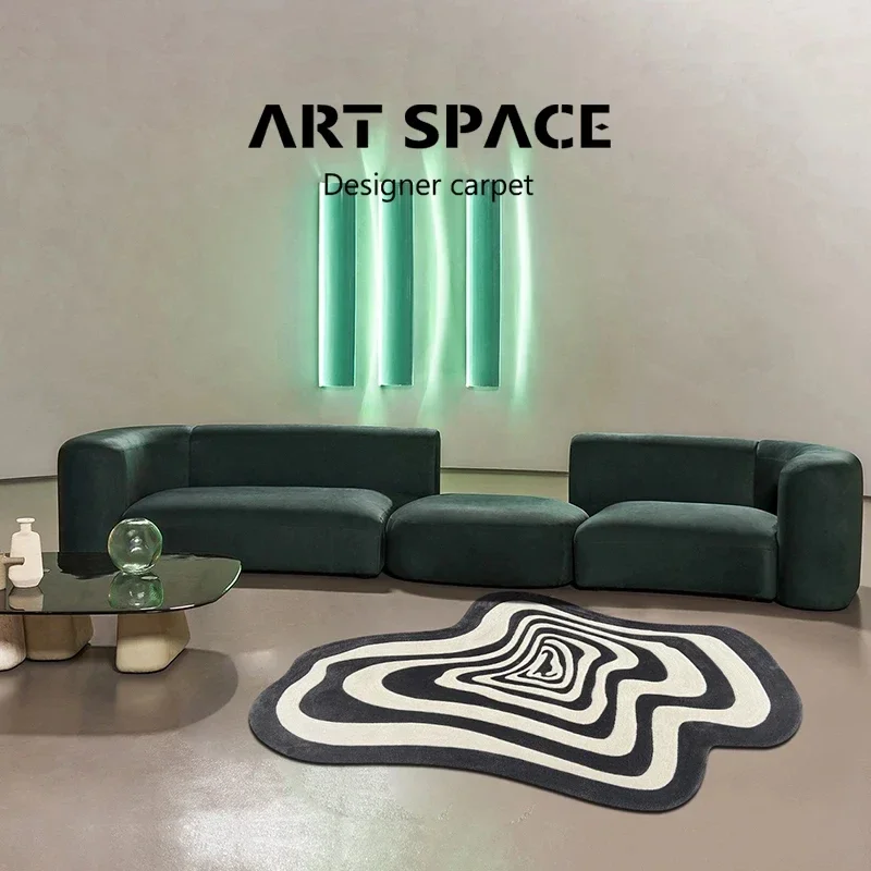 Wohnzimmer unregelmäßige Linie Form Teppich Plüsch weich warm Anti-Rutsch-Schlafzimmer Sofa Teppich modische Couch tisch Matte