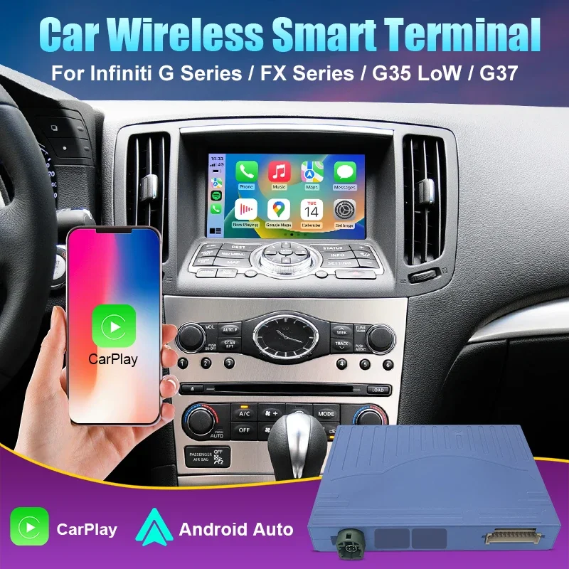 Wireless CarPlay Android Auto for Nissan Pathfinder/Infiniti QX50/QX60 FX/G Series G37/G35/G37s MirrorLink AirPlay Navigation