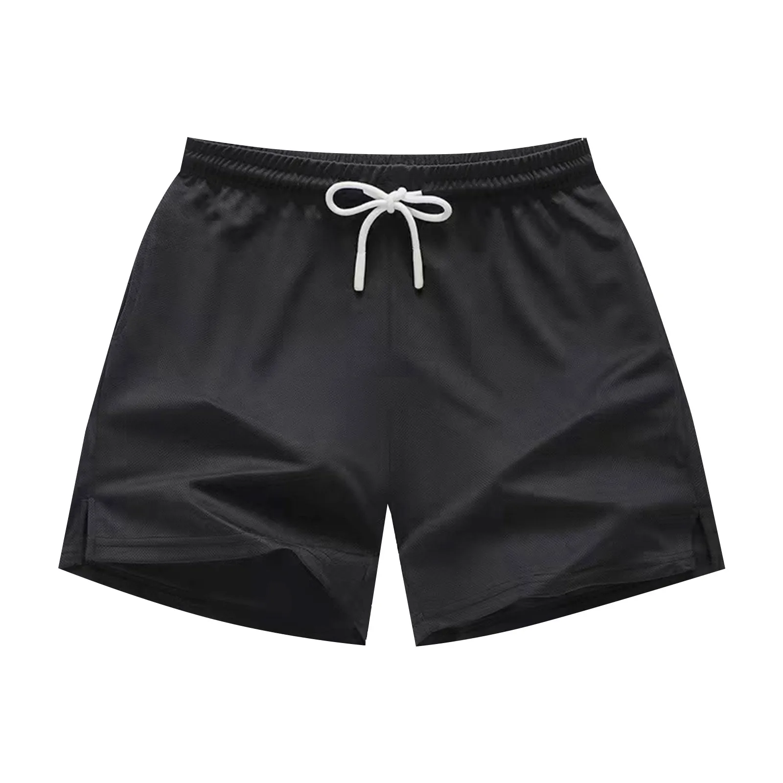 Men Casual Jogging Shorts Vintage Solid Color Drawstring Elastic Waist Sports Trunks Summer Breathable Shorts Classic Sportswear