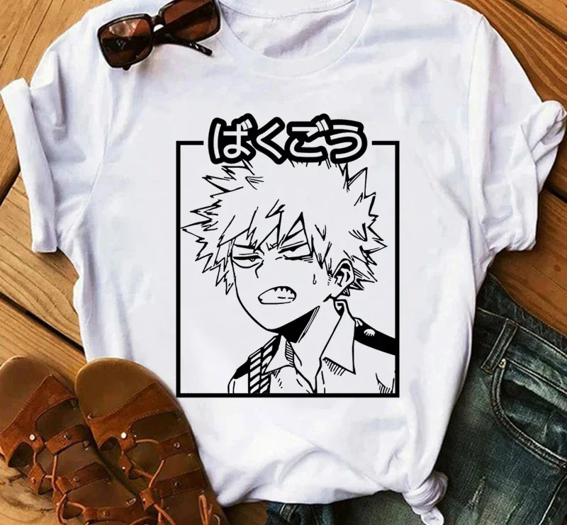 Japanese Anime My Hero Academia Graphic Print T Shirt Fashion Casual Crew Neck Short Sleeve Plus Size T Shirt Women