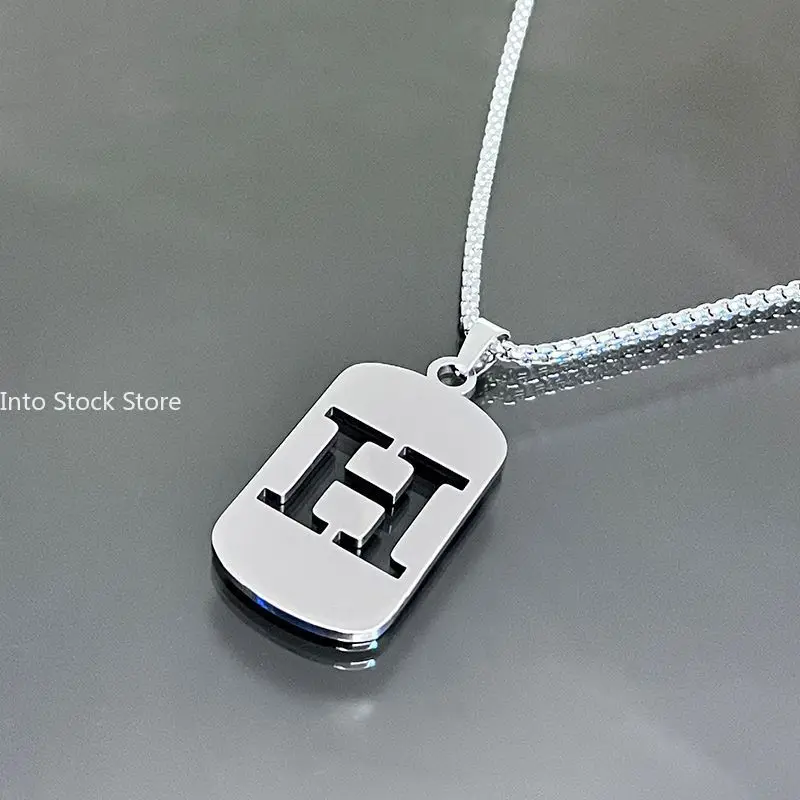 Fashion Punk Initial Tag Letter Stainless Steel Pendant Necklaces For Men Women Wholesale Jewelry lot