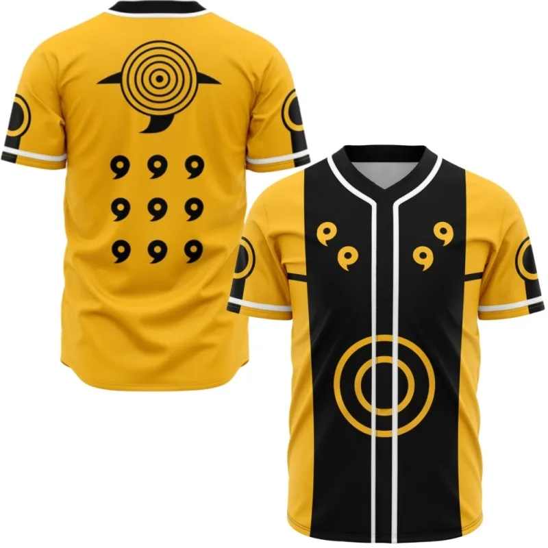 Camiseta de Manga Corta Unisex con Estampado de Naruto Sage of Six Paths 2026, Uniforme de Béisbol Cosplay, Transpirable, Estilo Urbano, Casual