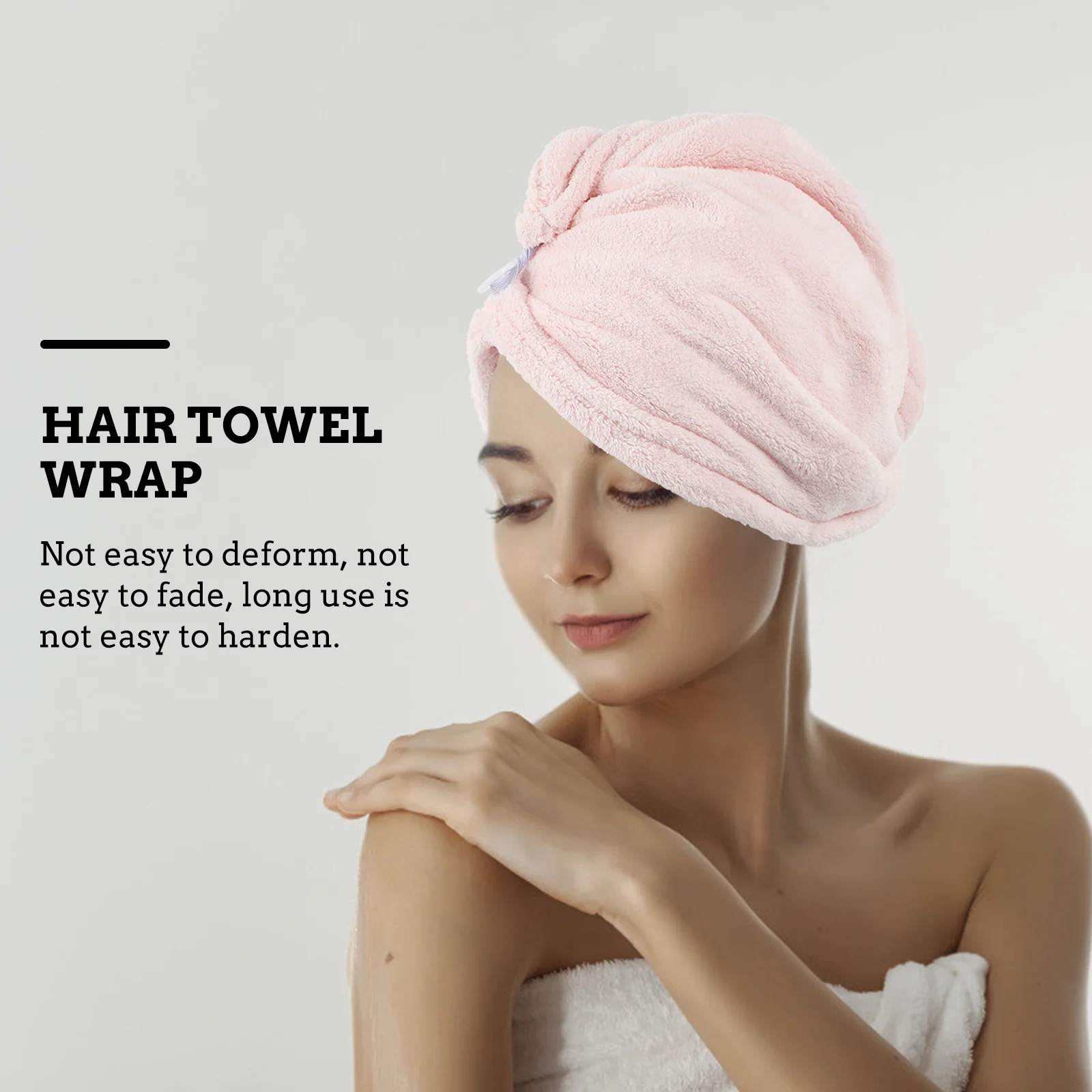 

3Pcs Quick Drying Hair Towels Water Absorbent Caps Coral Fleece Material Soft Touch Anti Frizz for All Hair Types
