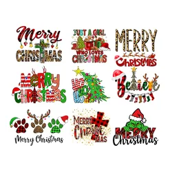 New Design Christmas Patch For Clothing DIY T-Shirt Thermal Sticker Iron On Transfer For Clothes Santa Claus Hoodies Patch