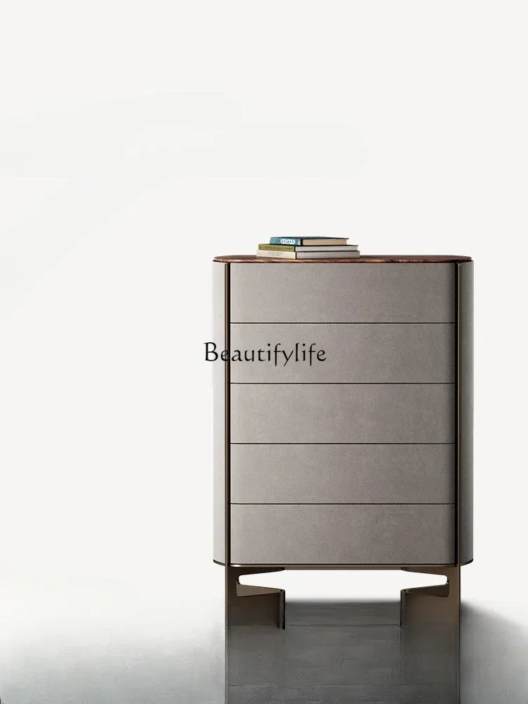 

yj7 Locker Villa Whole House High-Definition Living Room Supporting Black Walnut Five-Drawer Wooden Chest of Drawers