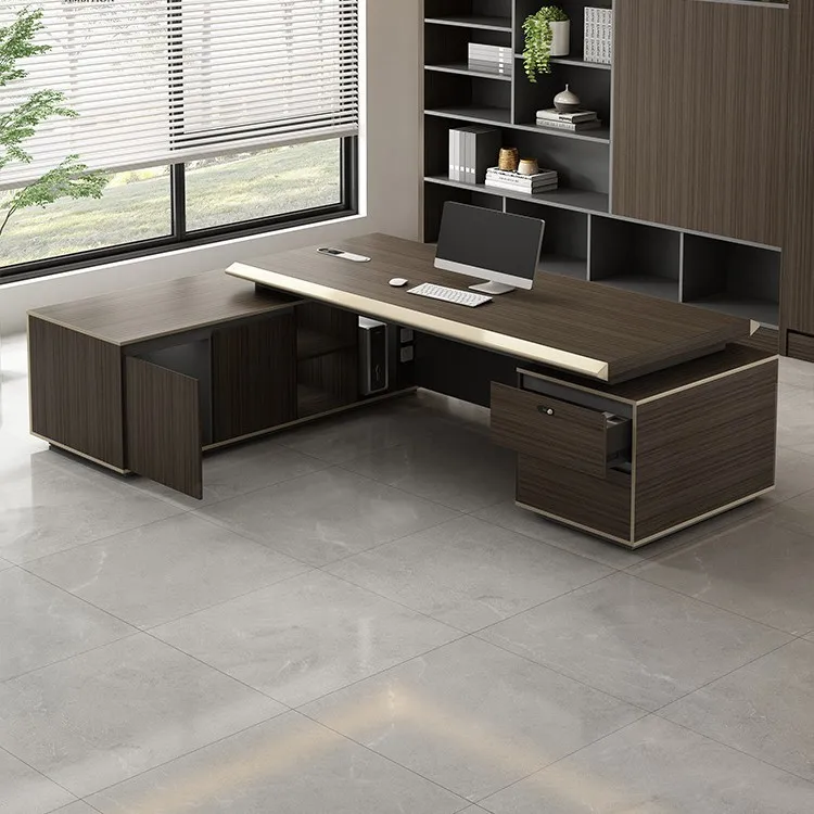 Desk Boss Table Large Desk High-end Light Luxury High-end Sense General Manager Office Furniture Table and Chair Combination