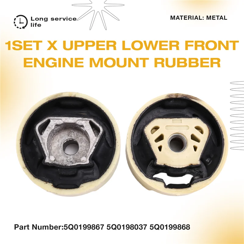 A85E-Upper Lower Front Engine Mount Rubber Engine Mount Rubber Set Engine Mount Rubber For VW Golf