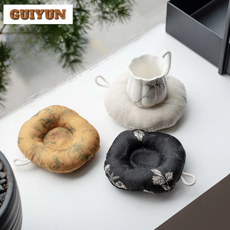 

Cotton And Linen Fabric Coasters Handmade Cup Mat For Coffee Cups Saucer Heat Insulation Placemats Cup Holder For Tea Supplies